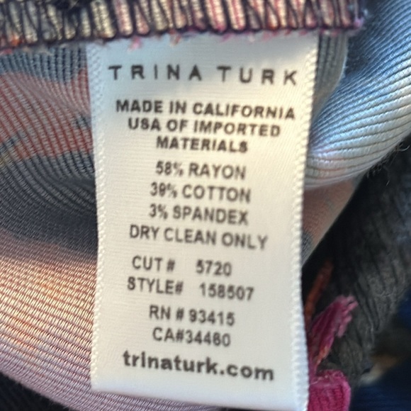 Women’s Trina Turk Floral Rayon Blend Ankle Pants Size 10 - Picture 10 of 10